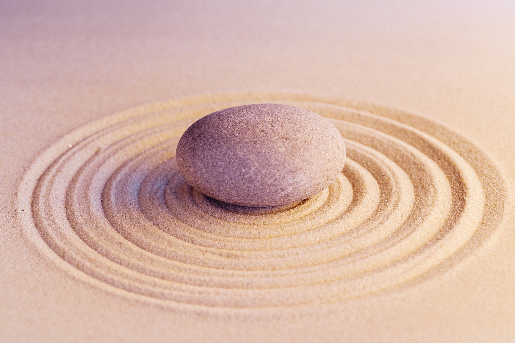 Stones on sand, japanese meditation zen garden
