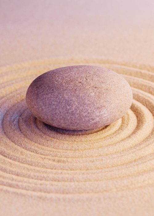 Stones on sand, japanese meditation zen garden